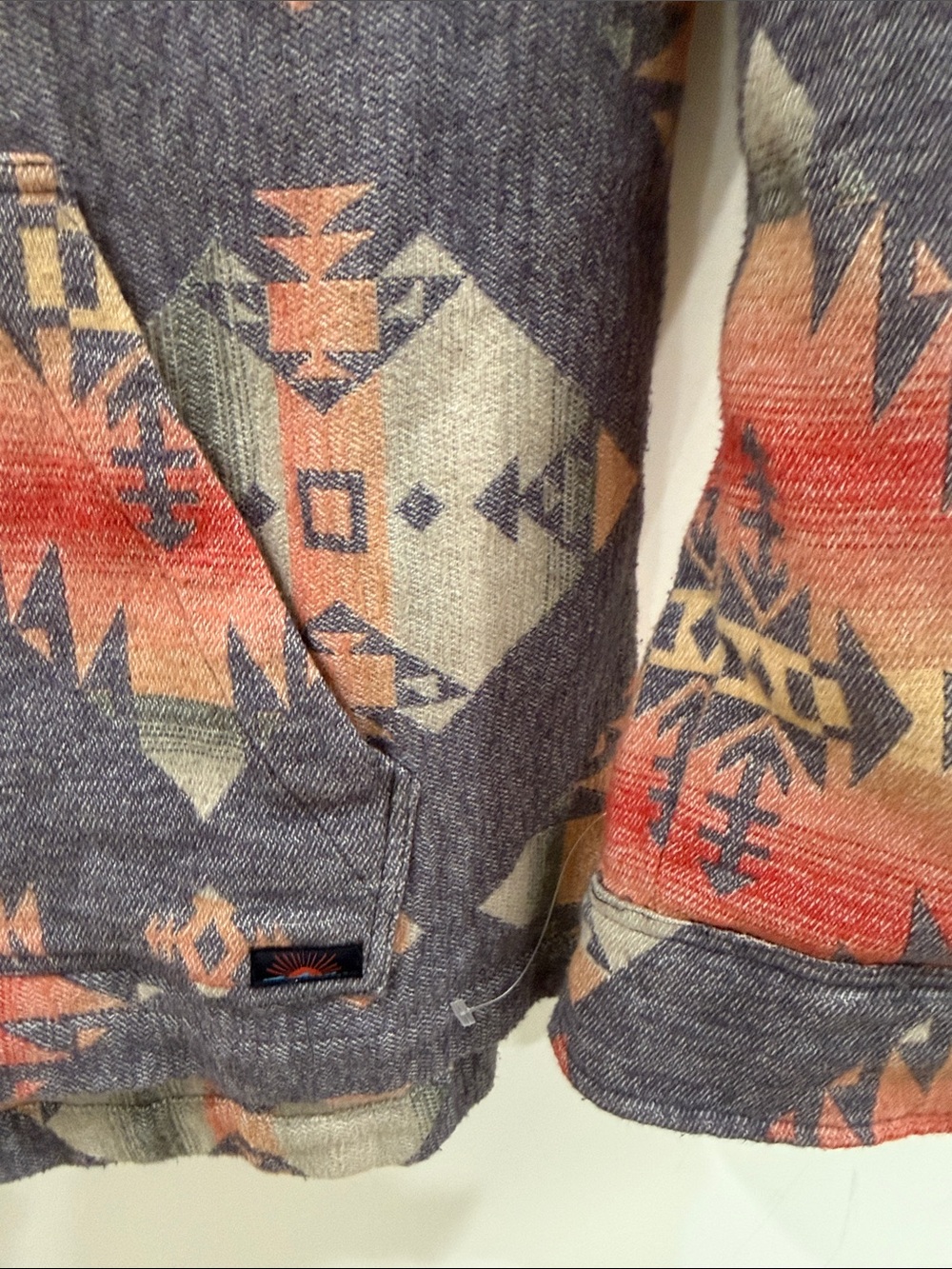 Faherty Aztec Pattern Hooded Pullover Sweater - Multi-Color - Picture 3 of 4